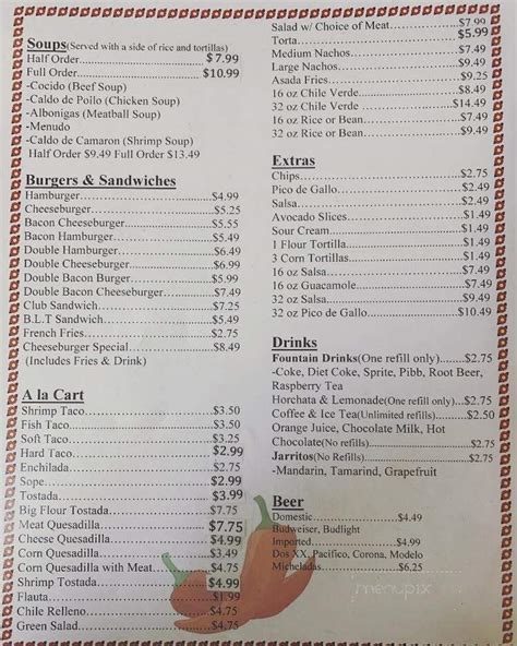 Cecilia's Menu .